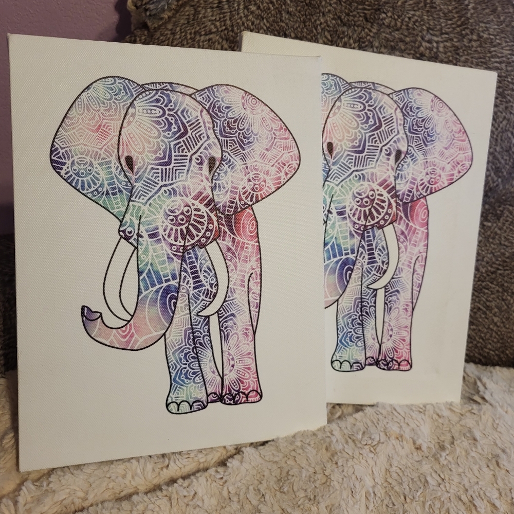 Colorful Elephant Canvas Art